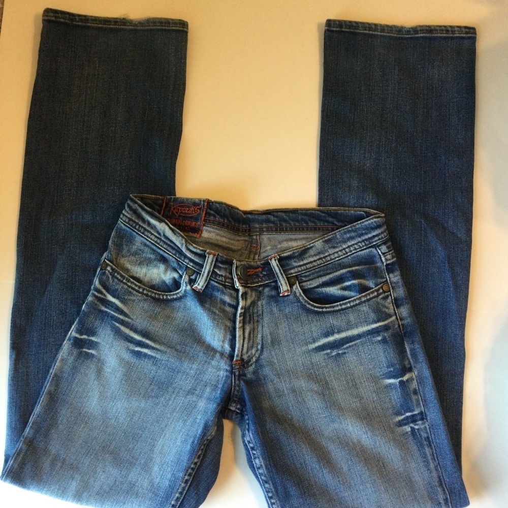 Kaporal 5 Classic Mens Denim Bootcut Red Stitch Jeans Western Wear Size 28/36 - Picture 3 of 8